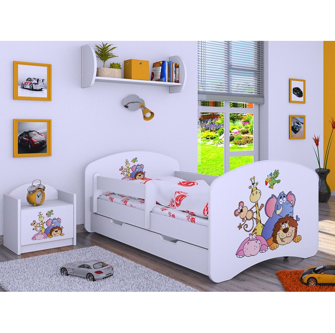 Schlitten-Kinderbett Maloy mit Schublade