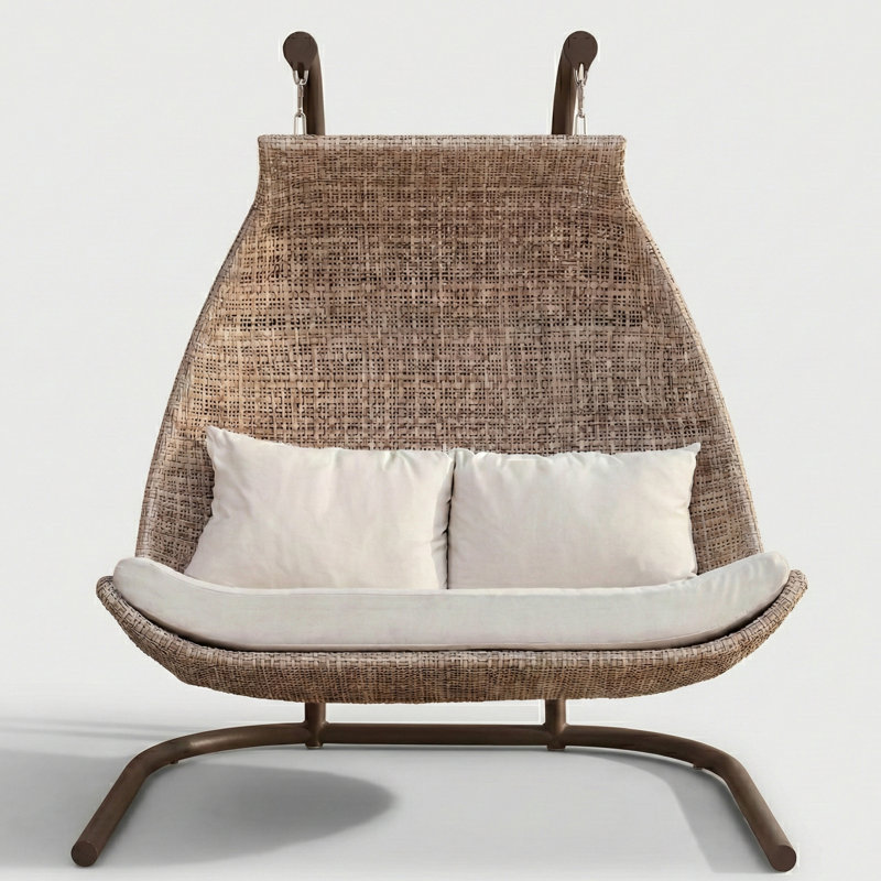 Paloma Double Egg Chair with Stand, Canvas Canvas Sunbrella® Canvas