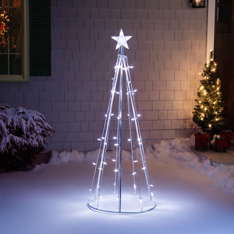 5' LED Lighted Cone Christmas Tree Outdoor Decor, Clear