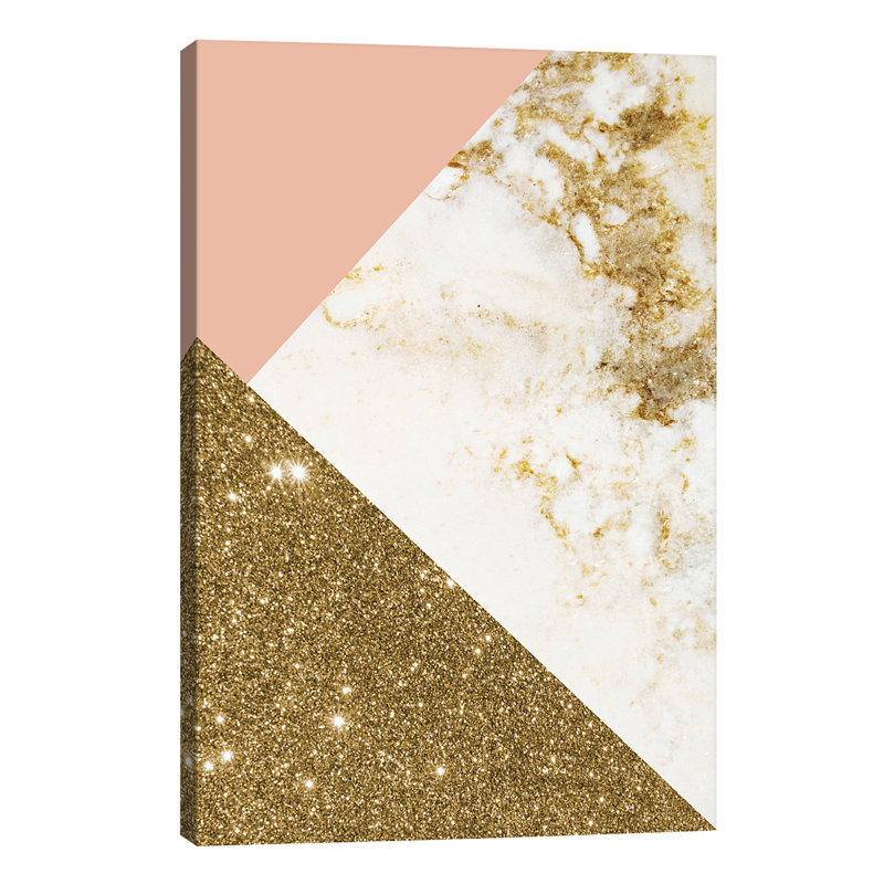 Gold Marble Collage by Emanuela Carratoni - Print on Canvas, Wrapped Canvas, 66.04 cm H x 45.72 cm W x 3.175 cm D