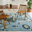 Tapis bleu crocheté à la main Doyle-22211877
