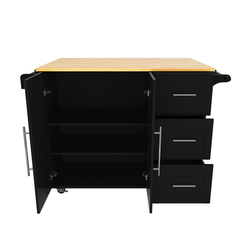 Wood Bar Cart, Black