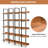 5 Tier Bookcase Home Office Open Bookshelf, Vintage Industrial Style Shelf With Metal Frame, MDF Board-541179255
