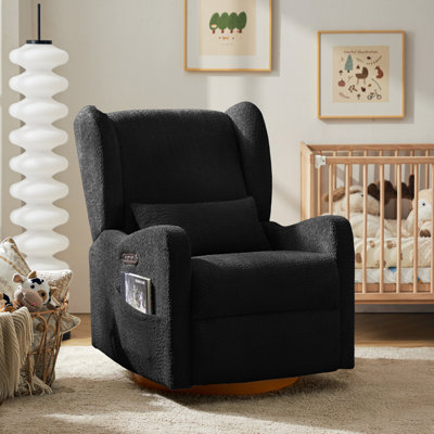Ceandra 29.5" W Swivel Glider Power Recliner with Nightlight