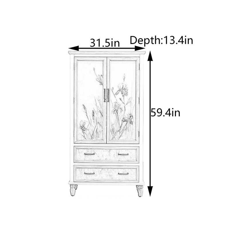 Solid Pine Wood Entryway Cabinet
