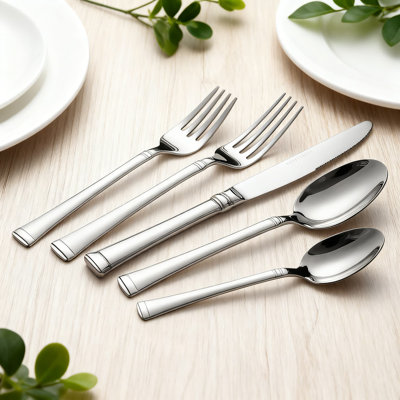 40-Piece Stainless Steel Silverware Set Service For 8, 18/10 Flatware Cutlery Set With Mirror Polished Finish For Everyday And Formal Dining
