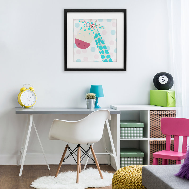 «Electric Electric Blue», reproduction sous verre encadrée par Carla Daly, H 16 po x l 16 po, Cadre noir minuit