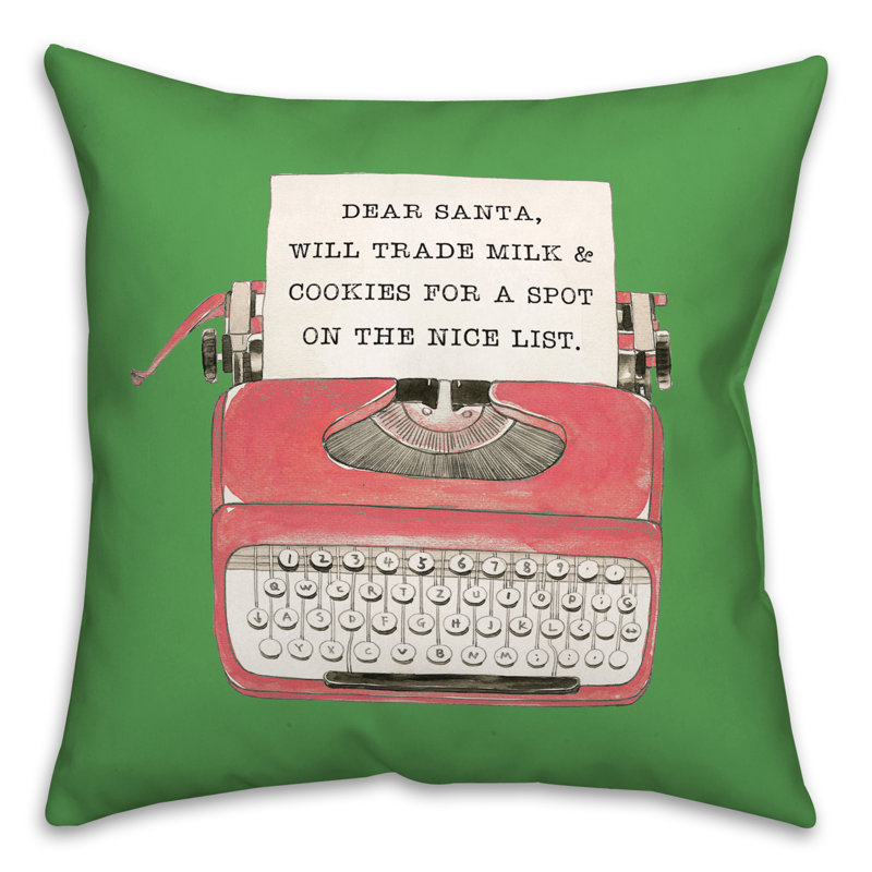 Typewriter Throw Pillow, 20" x 20"