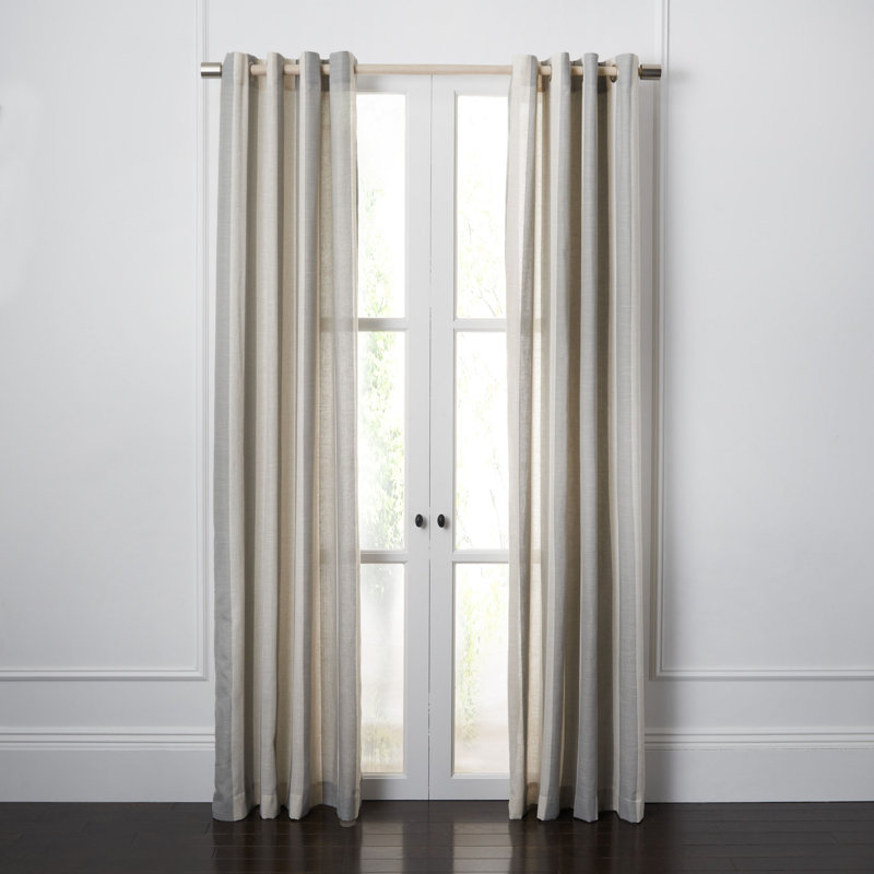 Keyaan Linen Blend Semi Sheer Curtain Single Panel, 52" W x 84" L