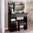 37" Middle Size Left Drawer Desktop Vanity Table + Cushioned Stool, Extra Large Right Sliding Mirror, Multi Layer High Capacity Storage, Practical Fashionable Dresser, Suitable For Large Space-1687802455