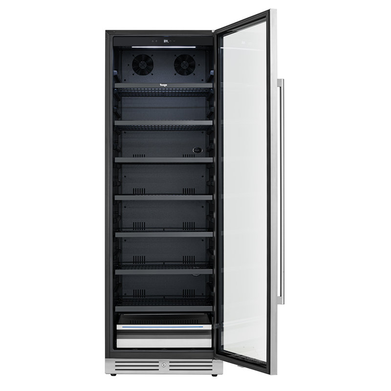 Réfrigérateurs et refroidisseurs à boissons 428L encastrés avec porte battante droite, fabrication en acier inoxydable et porte en verre protégée contre les rayons UV