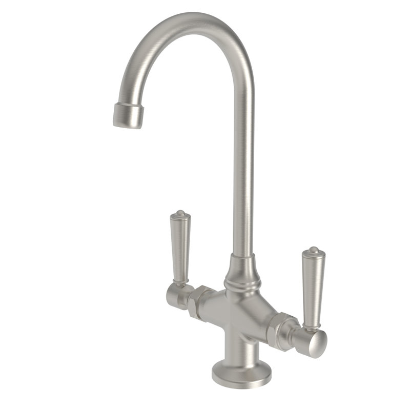 Metropole Double Handle Bar Faucet, Satin Nickel