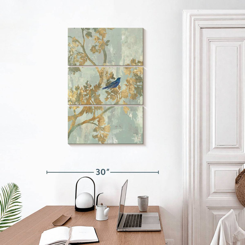 Brampt Perching Blue Bird, 32" H x 20" W