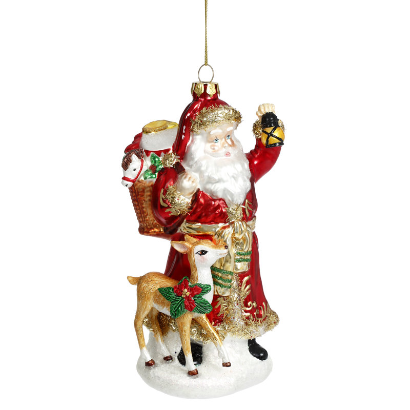 Christmas Santa Ornament - 6.5 Inches Set Of 6