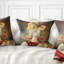 Coussin lombaire en forme de fille portrait avec artful hat Abstract