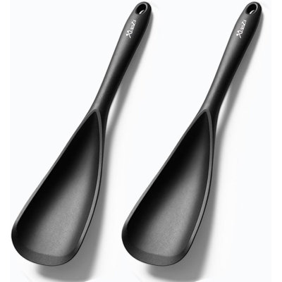 Cuillère à silicone en silicone, idéale pour la cuisson et le service en silicone durable sans BPA, conception homogène, sécuritaire pour les surfaces de cuisson antiadhésives, 2 pièces