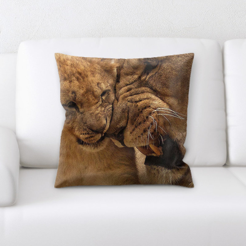 Housse et insert de coussin carré lion