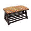 Banc de rangement rembourré avec tablettes