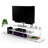 Mid Century Modern Entertainment Tv Unit Stand, 56 Inch Low With 4 Shelves Open Storage In White/ Stand Shelves, White And
