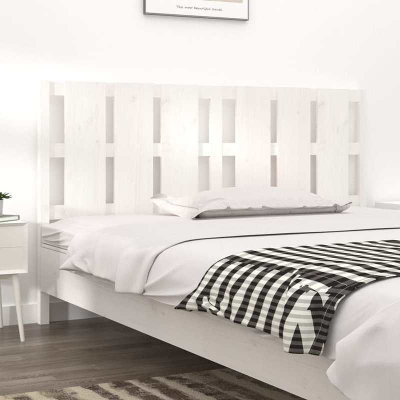 Dishon Solid Wood Headboard, Small Double (4'), White