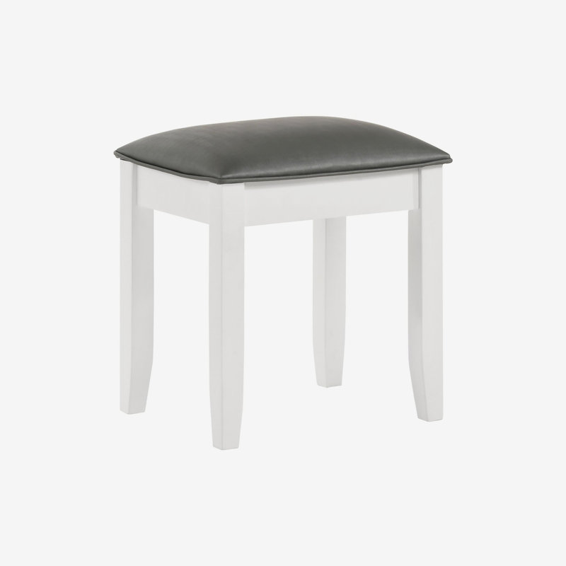 Tabouret d'appoint Vyara, Gris, Blanc