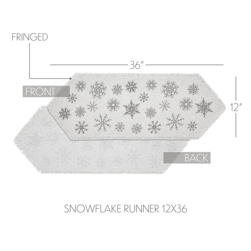 Chemin de table Yuletide, Blanc antique, 36 po x 12 po