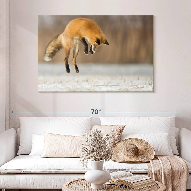 Jumping Red Fox, 32" H x 48" W