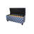 Blue Moroccan Stripes 18" Tall Storage Bench With 42" Long Seat, Height From Seat To Floor, 39" And 14 - Inch Wide 2.5"X2.5"X3.5" Legs