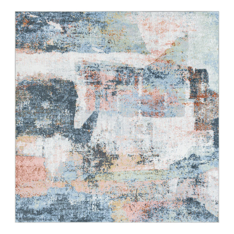 Hankinson Abstract Indoor Rug, Square 7'10"