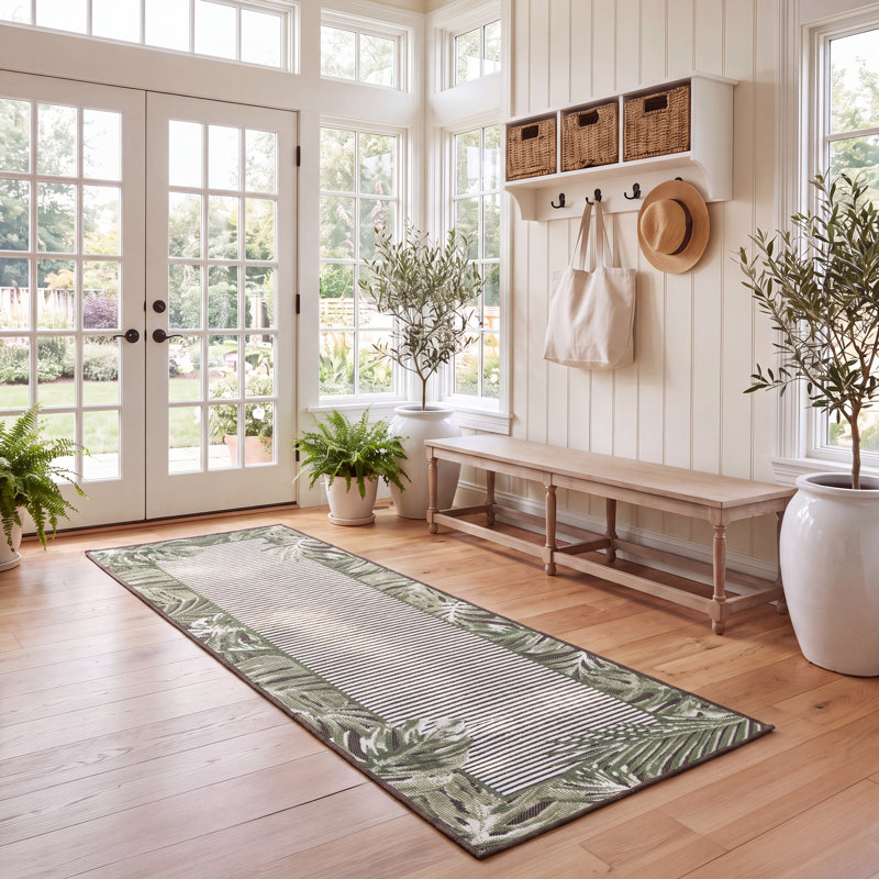 Tapis d'intérieur / extérieur à motif floral Cabana, Runner 2' x 8'