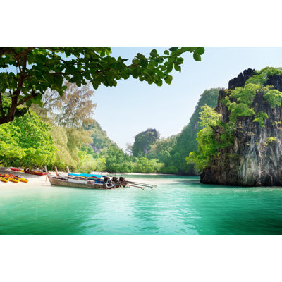 Long Boats 1 Piece Wrapped Canvas Wall Art