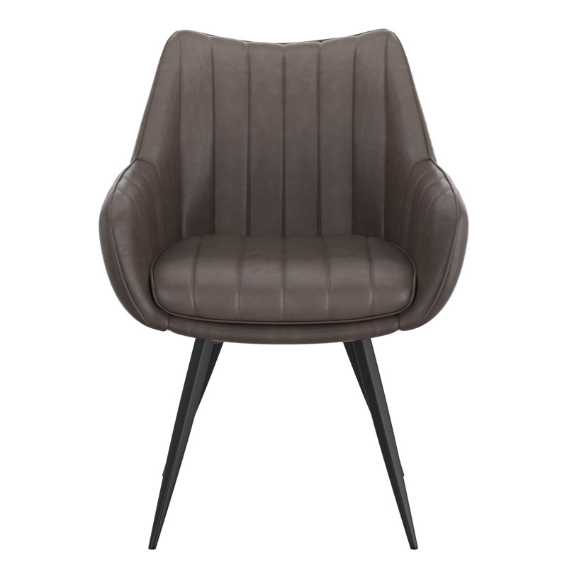 Chaise de salle à manger pivotante Athenea, ensemble de 2, gris anthracite et noir, Gris anthracite