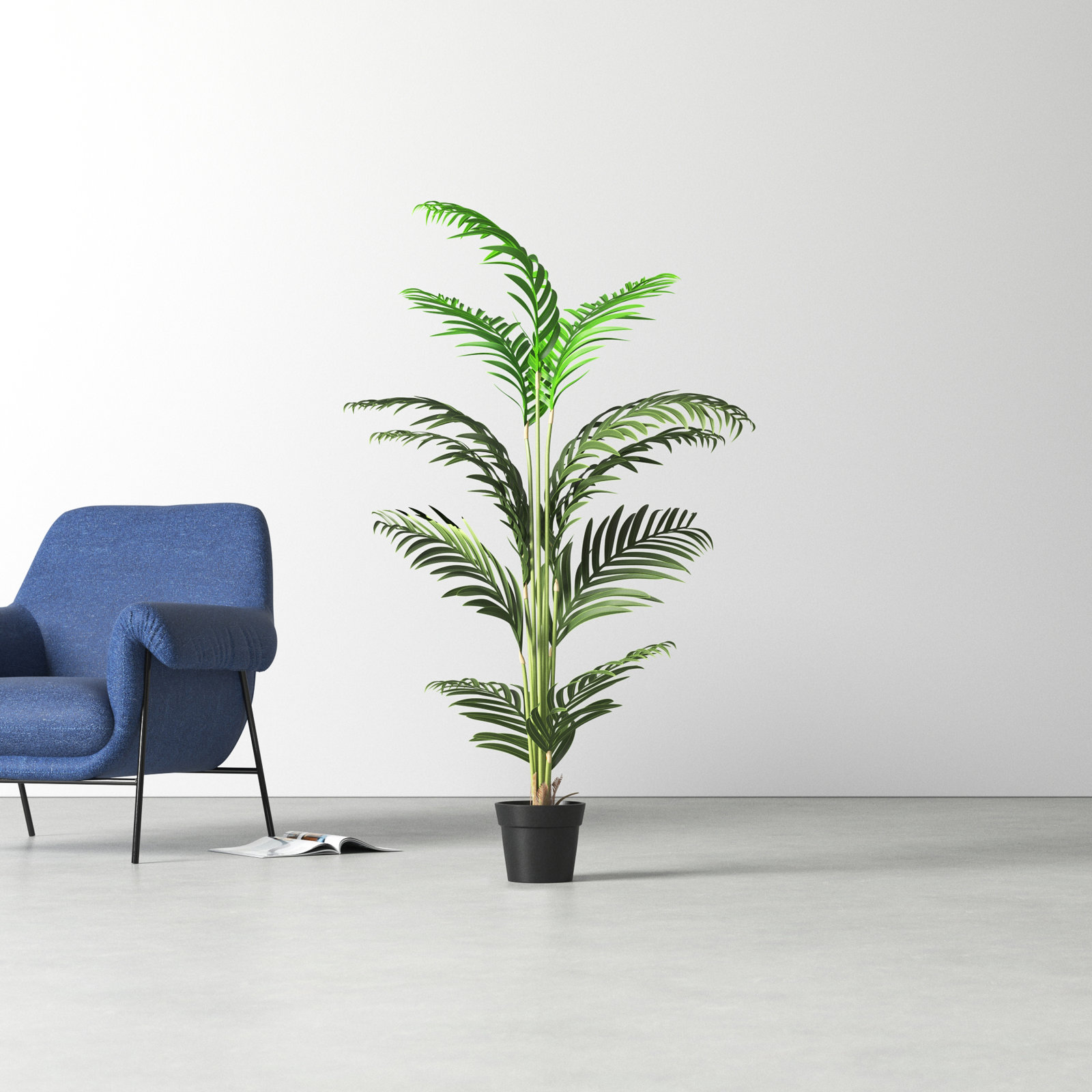 72" Palm Tree in Pot, 56" H x 32" W x 32" D