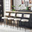 2 tabourets de bar confortables en métal - Siège ergonomique rembourré en tissu beige pour une utilisation à long terme convenant à un salon moderne avec des sièges robustes-2093517850
