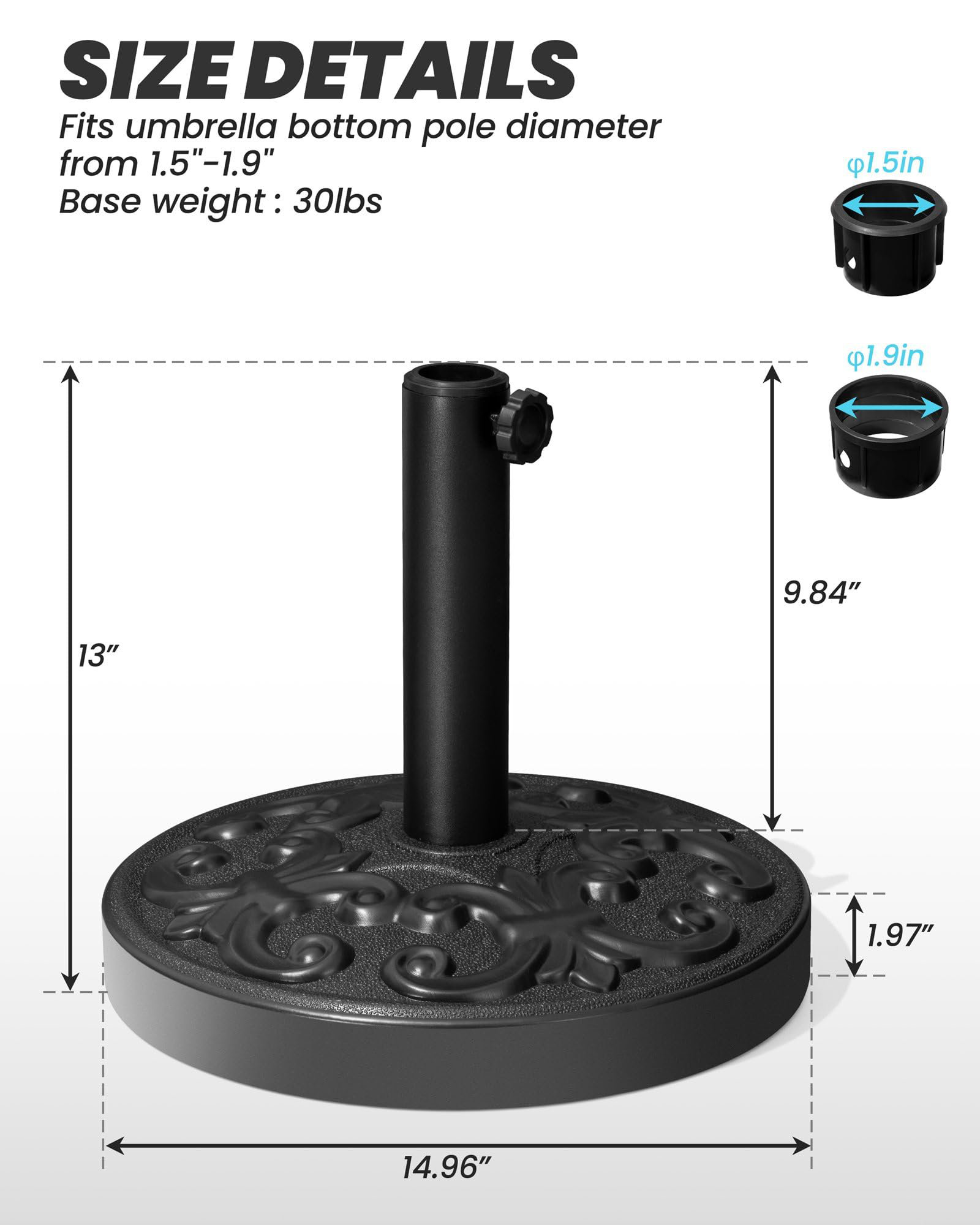 World Menagerie Patio Umbrella Base, Heavy Duty Table Umbrella Base ...