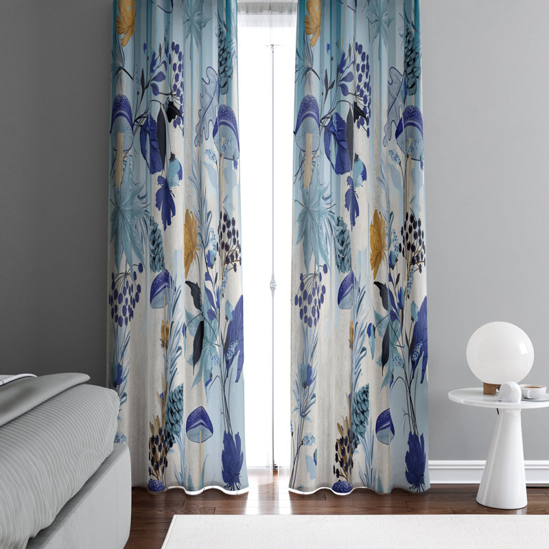 Paire de rideaux semi-transparents à motif floral, l 40 po x L 61 po