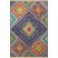 Tapis décoratif multicolore à motif géométrique et à franges