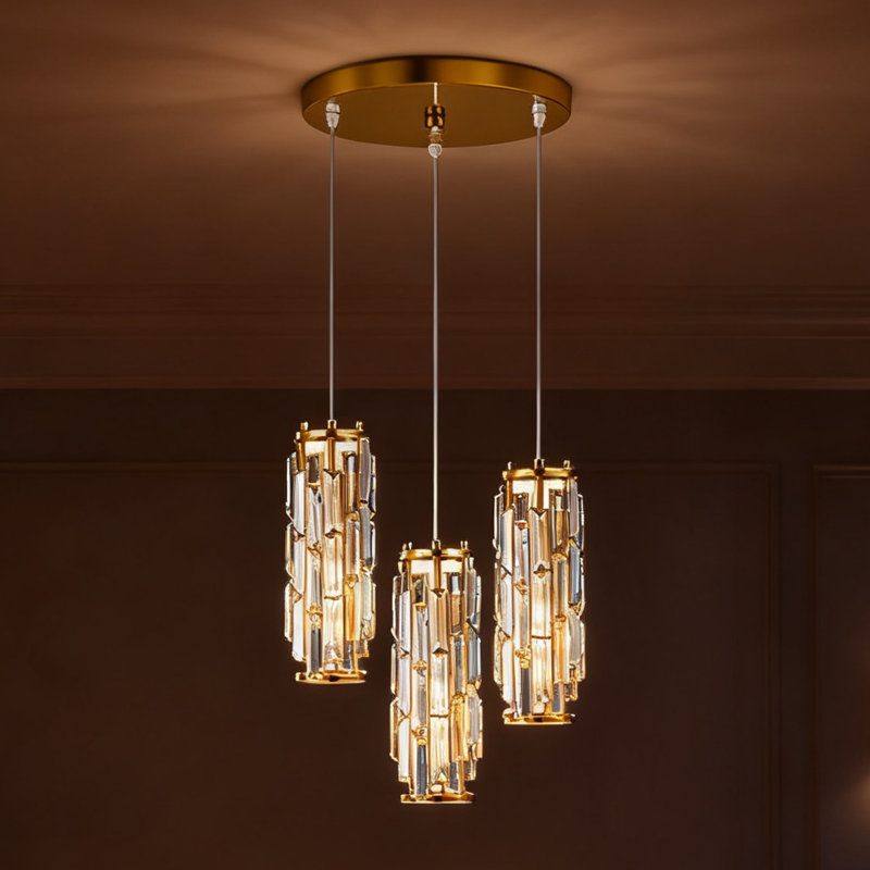 Lustre suspendu en cristal 3 lumières Modern