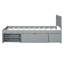 Lit plateforme simple avec tiroir et deux tablettes, construction robuste - gris, options de rangement généreuses, aucune nuisance sonore, sommier tapissier, processus d'assemblage simple-1481003233-1481003232