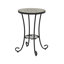 Table d'appoint de patio avec tablette, brun et noir