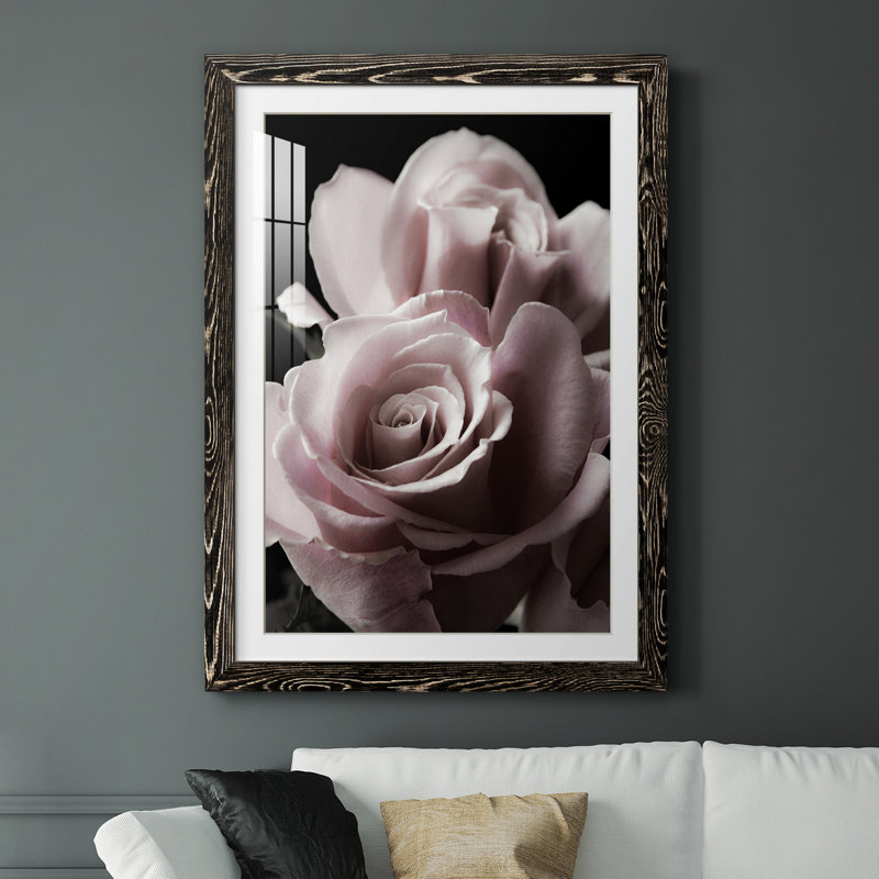Rose noire II - photographie, H 24 po x l 18 po x P 1,5 po, Papier encadré noir