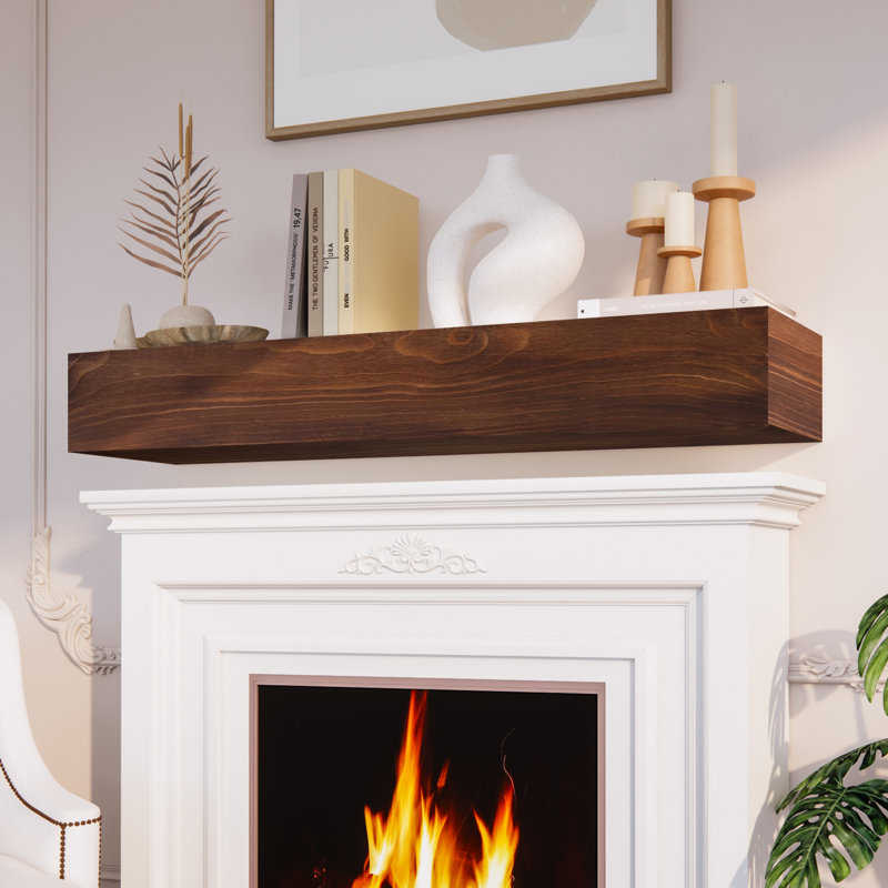Fireplace Mantel, Brown Wood, 60"