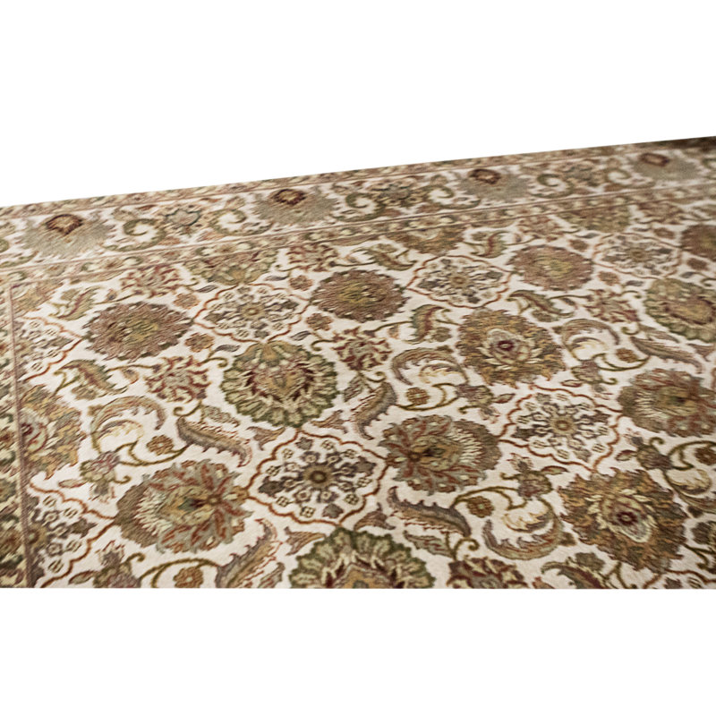 High-Quality Hand-Knotted Ivory Area Rug