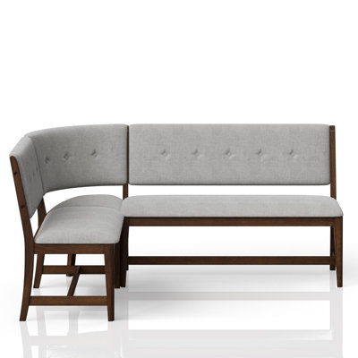 Curved Dining Bench Mid-Century Modern Upholstered Curved Bench