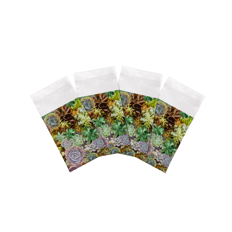 Succulents Cotton Sateen Dinner Napkins, Evergreen