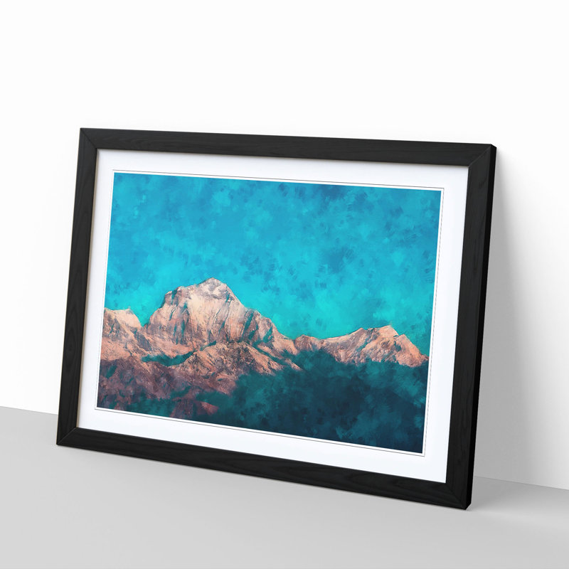 Annapurna Circuit In Nepal - Single Picture Frame Painting on MDF, 40cm H x 60cm W x 2cm D, Black