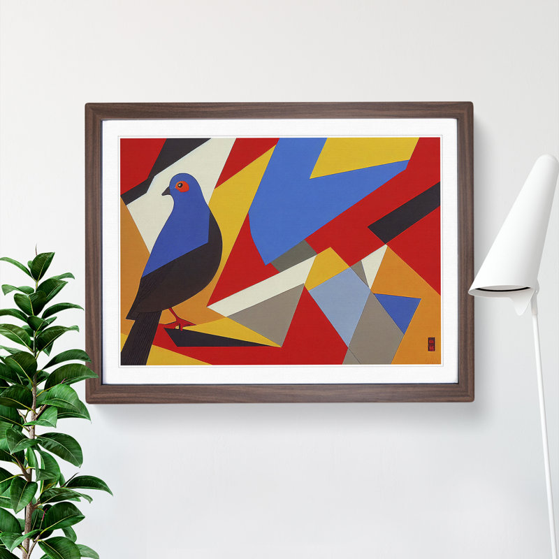 Abstract Pigeon Bird Vol.6 - Framed Print, 25cm H x 34cm W x 2cm D, Walnut