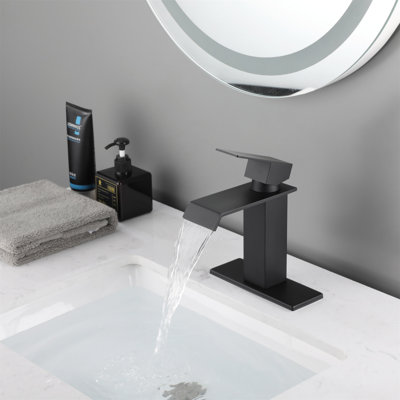 Robinet de salle de bain à cascade, robinet de meuble-lavabo à poignée simple