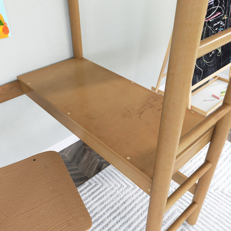 Lit mezzanine simple tapissier avec bureau