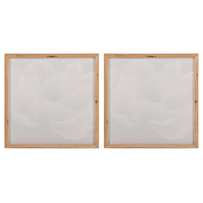 Flowers 40% Hand Painted Set 2 Canvas 60X3X60 Cm - 2 Piece Wrapped Canvas Print Set